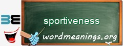 WordMeaning blackboard for sportiveness